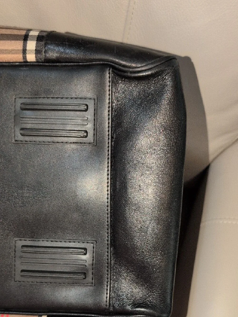 Classic Plaid Carry On Bag with Black Vegan Trim
